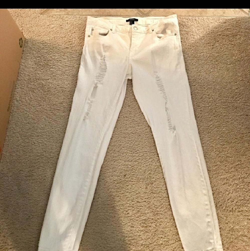 White ripped jeans from Forever 21